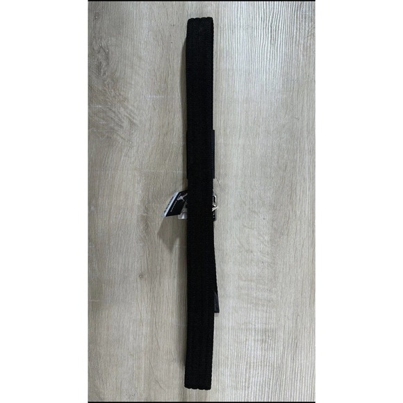 Club Monaco Mens Black Belt Italy Webbing Canvas Double Metal Slider Buckle